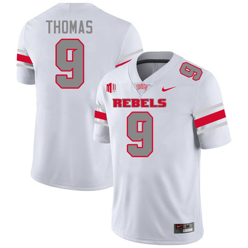 UNLV Rebels #9 Jai'Den Thomas College Football Jerseys,Uniforms-White